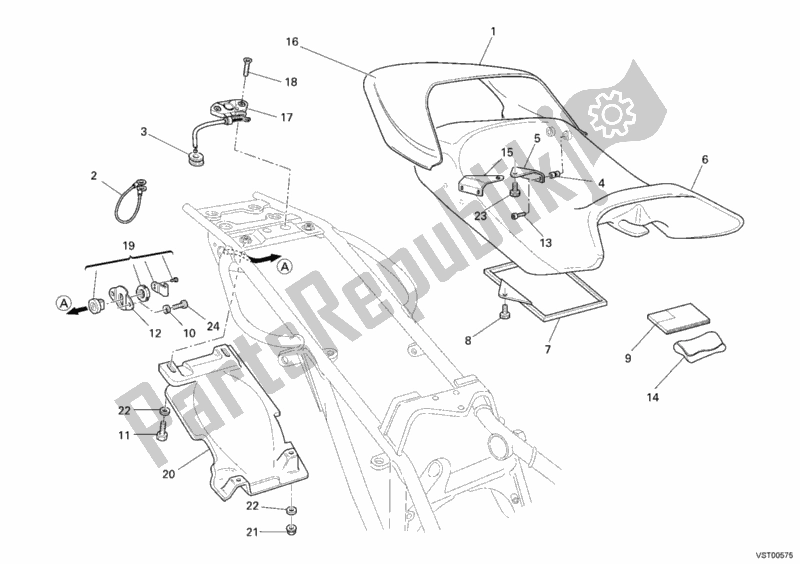 Todas as partes de Assento do Ducati Monster S2R 800 2006